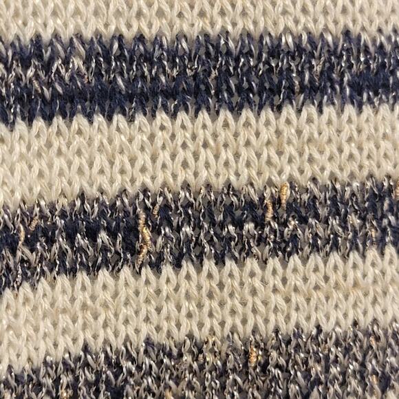 Coldwater Creek Cardigan S/8 Coastal Grandma Lagenlook Metallic Striped #366 - Picture 7 of 12